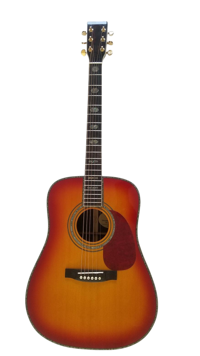 Custom Vertex D45 Sunburst Spruce Top Santos Rosewood Back And Sides Electric Acoustic Guitar - Image 2