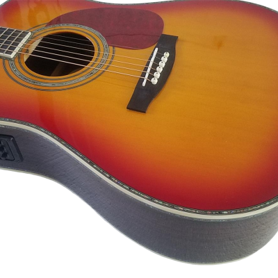 Custom Vertex D45 Sunburst Spruce Top Santos Rosewood Back And Sides Electric Acoustic Guitar - Image 4