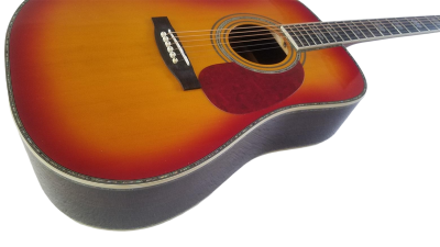 Custom Vertex D45 Sunburst Spruce Top Santos Rosewood Back And Sides Electric Acoustic Guitar - Image 7