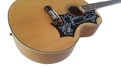 Custom Crown SJ200 Natural Finish Elvis Solid Sitka Spruce Top Acoustic Electric Guitar Space Age - Image 7