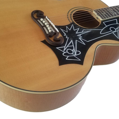 Custom Crown SJ200 Natural Finish Elvis Solid Sitka Spruce Top Acoustic Electric Guitar Space Age - Image 7