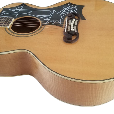 Custom Crown SJ200 Natural Finish Elvis Solid Sitka Spruce Top Acoustic Electric Guitar Space Age - Image 6