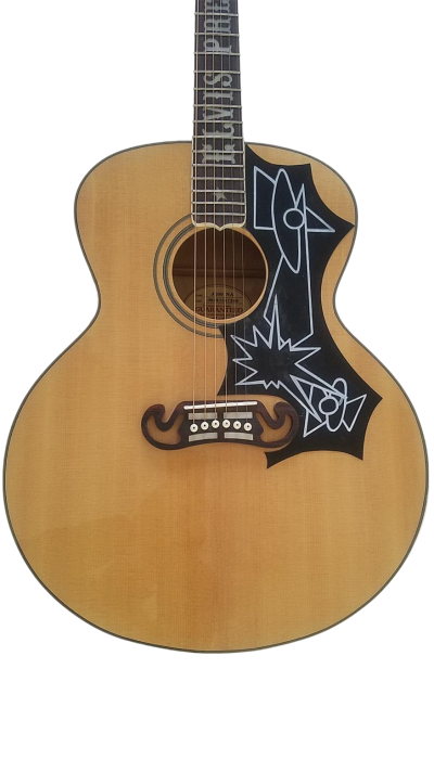 Custom Crown SJ200 Natural Finish Elvis Solid Sitka Spruce Top Acoustic Electric Guitar Space Age