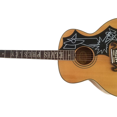 Custom Crown SJ200 Natural Finish Elvis Solid Sitka Spruce Top Acoustic Electric Guitar Space Age - Image 2