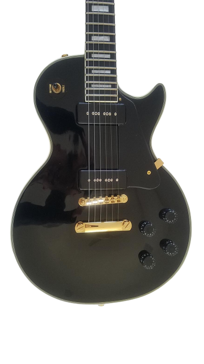 Custom Crown Black Beauty 2 P90 Pickups Ebony Fretboard Guitar