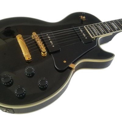 Custom Crown Black Beauty 2 P90 Pickups Ebony Fretboard Guitar - Image 9