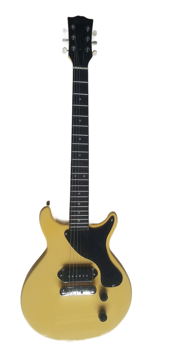 Custom Crown Junior Double Cutaway TV Yellow P90 Pickup Wraparound Tailpiece Guitar - Image 2