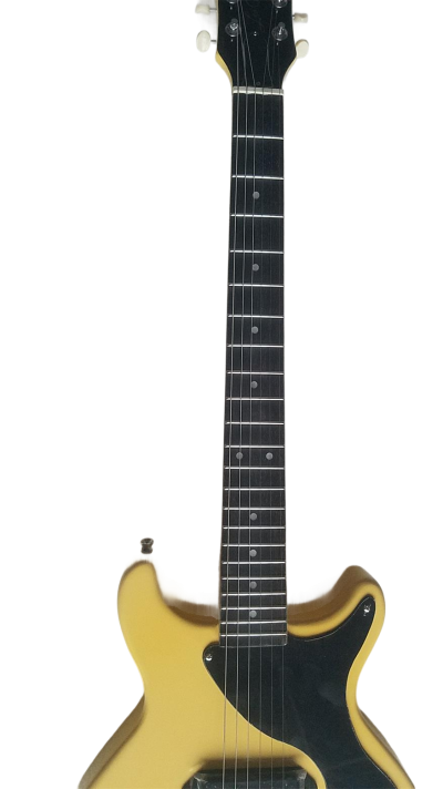 Custom Crown Junior Double Cutaway TV Yellow P90 Pickup Wraparound Tailpiece Guitar - Image 9