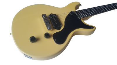Custom Crown Junior Double Cutaway TV Yellow P90 Pickup Wraparound Tailpiece Guitar - Image 8