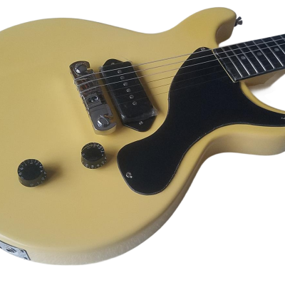 Custom Crown Junior Double Cutaway TV Yellow P90 Pickup Wraparound Tailpiece Guitar - Image 8