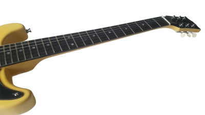 Custom Crown Junior Double Cutaway TV Yellow P90 Pickup Wraparound Tailpiece Guitar - Image 7