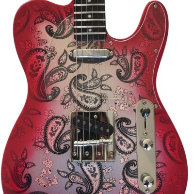 Custom Regent Pink Paisley Rosewood Fretboard Transparent Pickguard Electric Guitar