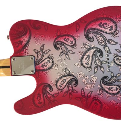 Custom Regent Pink Paisley Rosewood Fretboard Transparent Pickguard Electric Guitar - Image 4