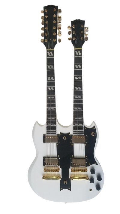 Custom Crown SG Don Felder Arctic White Double Neck 12 6 String EDS1275 Guitar - Image 6