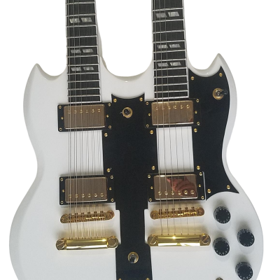 Custom Crown SG Don Felder Arctic White Double Neck 12 6 String EDS1275 Guitar