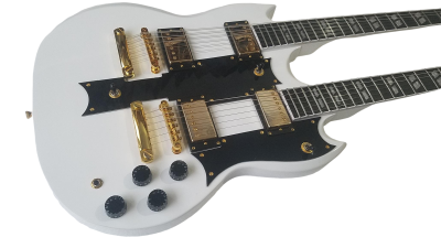Custom Crown SG Don Felder Arctic White Double Neck 12 6 String EDS1275 Guitar - Image 9