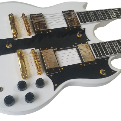 Custom Crown SG Don Felder Arctic White Double Neck 12 6 String EDS1275 Guitar - Image 9
