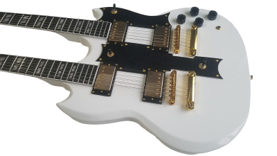 Custom Crown SG Don Felder Arctic White Double Neck 12 6 String EDS1275 Guitar - Image 8