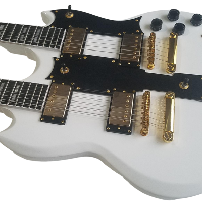 Custom Crown SG Don Felder Arctic White Double Neck 12 6 String EDS1275 Guitar - Image 8