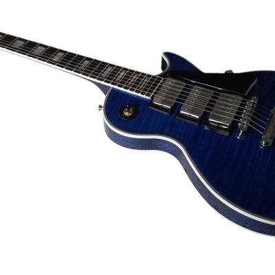 Custom Crown Tiger Maple Top Deep Blue Electric Guitar 3 Pickups - Image 11