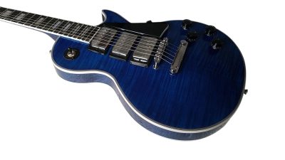 Custom Crown Tiger Maple Top Deep Blue Electric Guitar 3 Pickups - Image 9