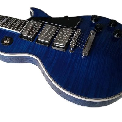 Custom Crown Tiger Maple Top Deep Blue Electric Guitar 3 Pickups - Image 9