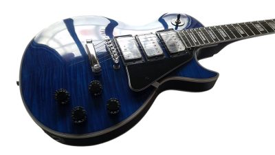 Custom Crown Tiger Maple Top Deep Blue Electric Guitar 3 Pickups - Image 6