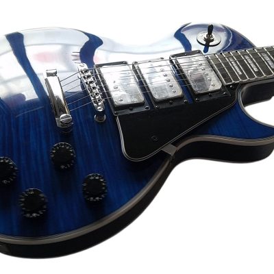 Custom Crown Tiger Maple Top Deep Blue Electric Guitar 3 Pickups - Image 6