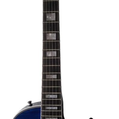 Custom Crown Tiger Maple Top Deep Blue Electric Guitar 3 Pickups - Image 3