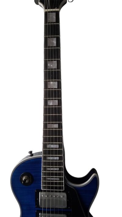 Custom Crown Tiger Maple Top Deep Blue Electric Guitar 3 Pickups - Image 3