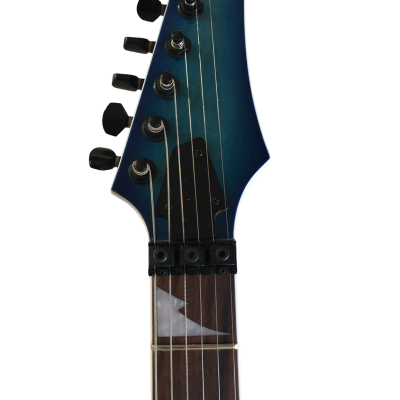Custom Axis Iceman Quilted Maple Blue Burst IC420FM Locking Tremolo Guitar - Image 3