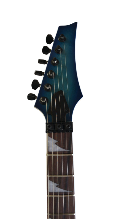 Custom Axis Iceman Quilted Maple Blue Burst IC420FM Locking Tremolo Guitar - Image 3