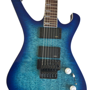 Custom Axis Iceman Quilted Maple Blue Burst IC420FM Locking Tremolo Guitar