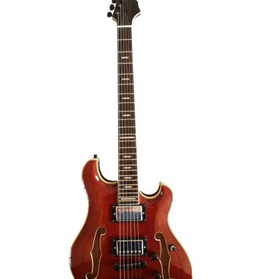 Custom Vesper Trey Languedoc Region Fhole Koa Brown Finish Bracing Inside Electric Guitar - Image 3