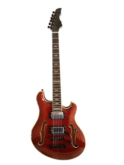 Custom Vesper Trey Languedoc Region Fhole Koa Brown Finish Bracing Inside Electric Guitar - Image 3
