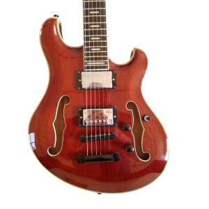 Custom Vesper Trey Fhole Koa Brown Finish Bracing Inside Electric Guitar