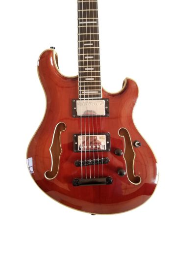 Custom Vesper Trey Languedoc Region Fhole Koa Brown Finish Bracing Inside Electric Guitar