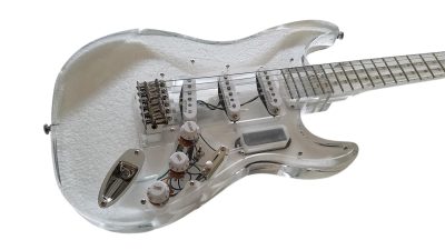 Custom Regent ST LED Plexiglass Acrylic Lucite Body Fretboard Electric Guitar - Image 10