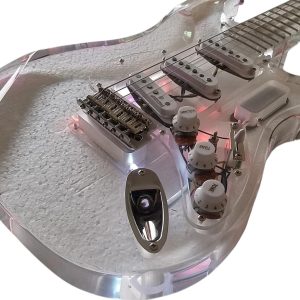 Alternative view of Custom Regent ST LED Plexiglass Acrylic Lucite Body Fretboard Electric Guitar