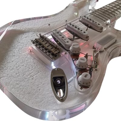 Custom Regent ST LED Plexiglass Acrylic Lucite Body Fretboard Electric Guitar - Image 2