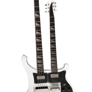 Alternative view of Custom Nova 4080 Geddy Lee Double Neck Tuxedo White 4 String Bass 6 String Guitar