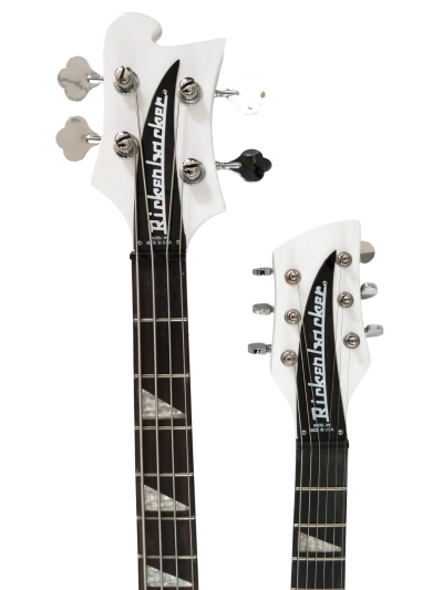 Custom Nova 4080 Geddy Lee Double Neck Tuxedo White 4 String Bass 6 String Guitar - Image 4