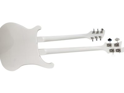 Custom Nova 4080 Geddy Lee Double Neck Tuxedo White 4 String Bass 6 String Guitar - Image 5