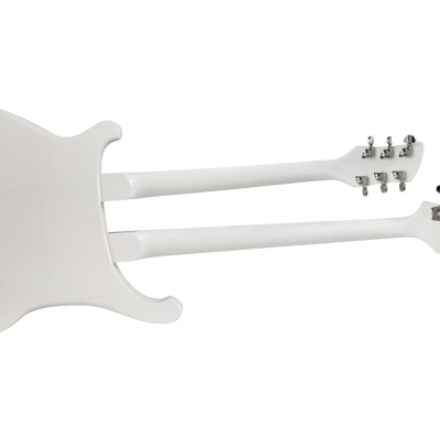 Custom Nova 4080 Geddy Lee Double Neck Tuxedo White 4 String Bass 6 String Guitar - Image 5