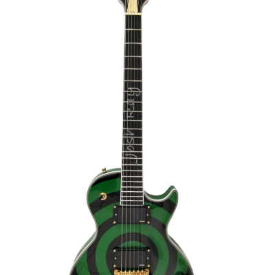 Custom Crown Buzzsaw Bullseye Zakk Wylde Green Black Guitar Personalized Inlays - Image 6