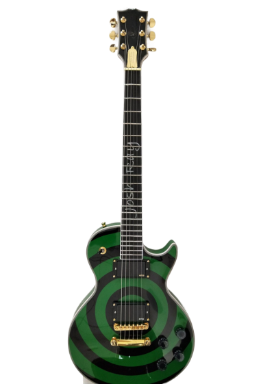 Custom Crown Buzzsaw Bullseye Zakk Wylde Green Black Guitar Personalized Inlays - Image 6