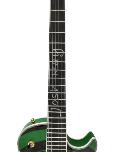 Custom Crown Buzzsaw Bullseye Zakk Wylde Green Black Guitar Personalized Inlays - Image 9