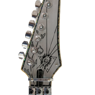 Custom Axis SVAI Engraved Aluminum Pickguard Jem Black Electric Guitar - Image 3