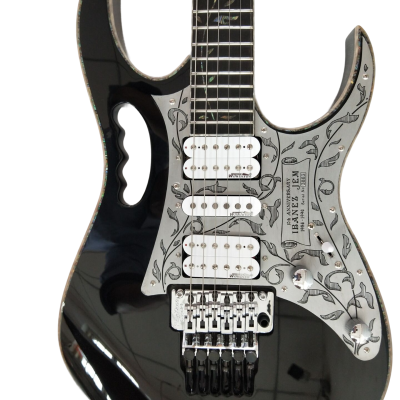 Custom Axis SVAI Engraved Aluminum Pickguard Jem Black Electric Guitar