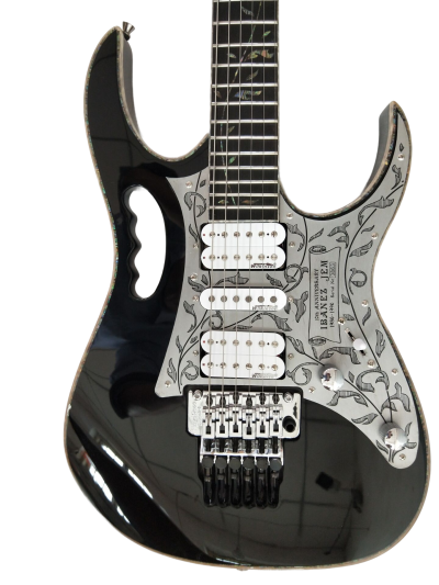 Custom Axis SVAI Engraved Aluminum Pickguard Jem Black Electric Guitar